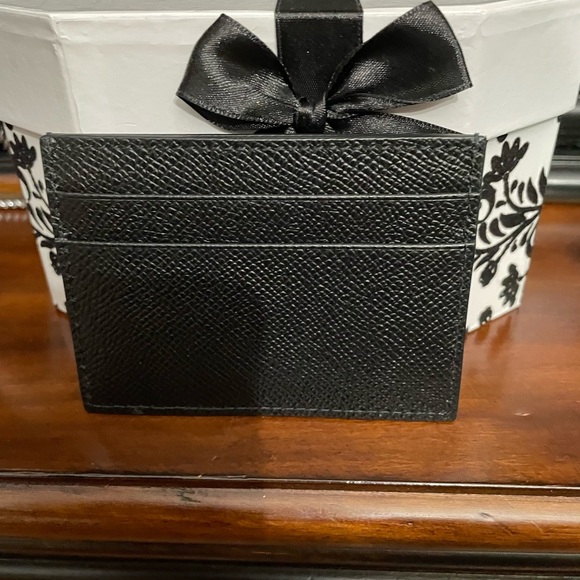 Burberry Black Leather Card Holder card wallet EUC unisex - Picture 2 of 8